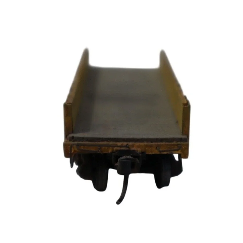 HO Scale Low Side Gondola Freight Car Yellow Weathered X 03 Kadee Couplers